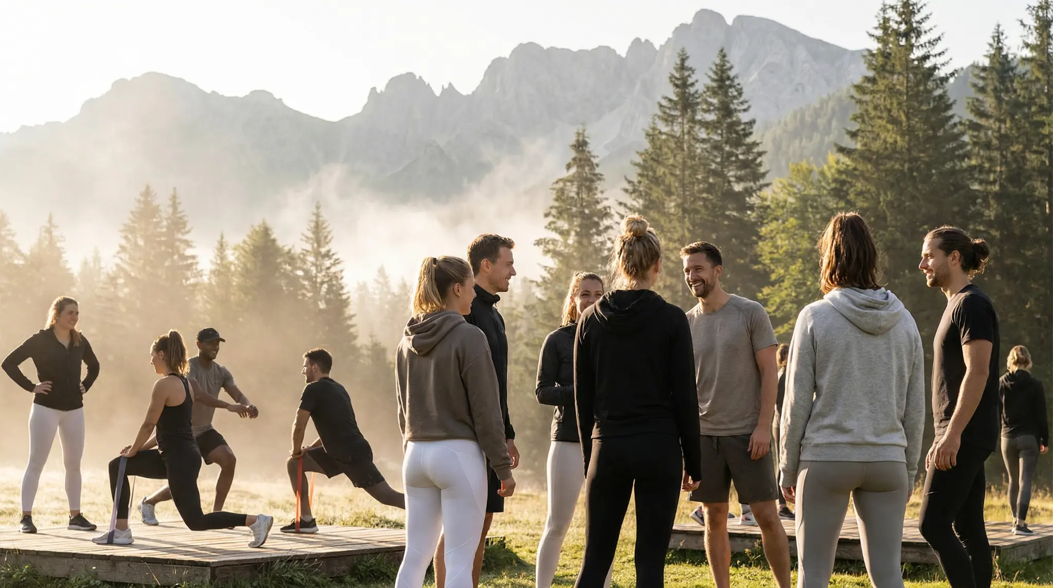 Training în aer liber la munte